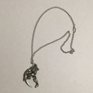 Primordial Profiles Ralph Roberts Sabertooth Skull Stainless Steel Necklace